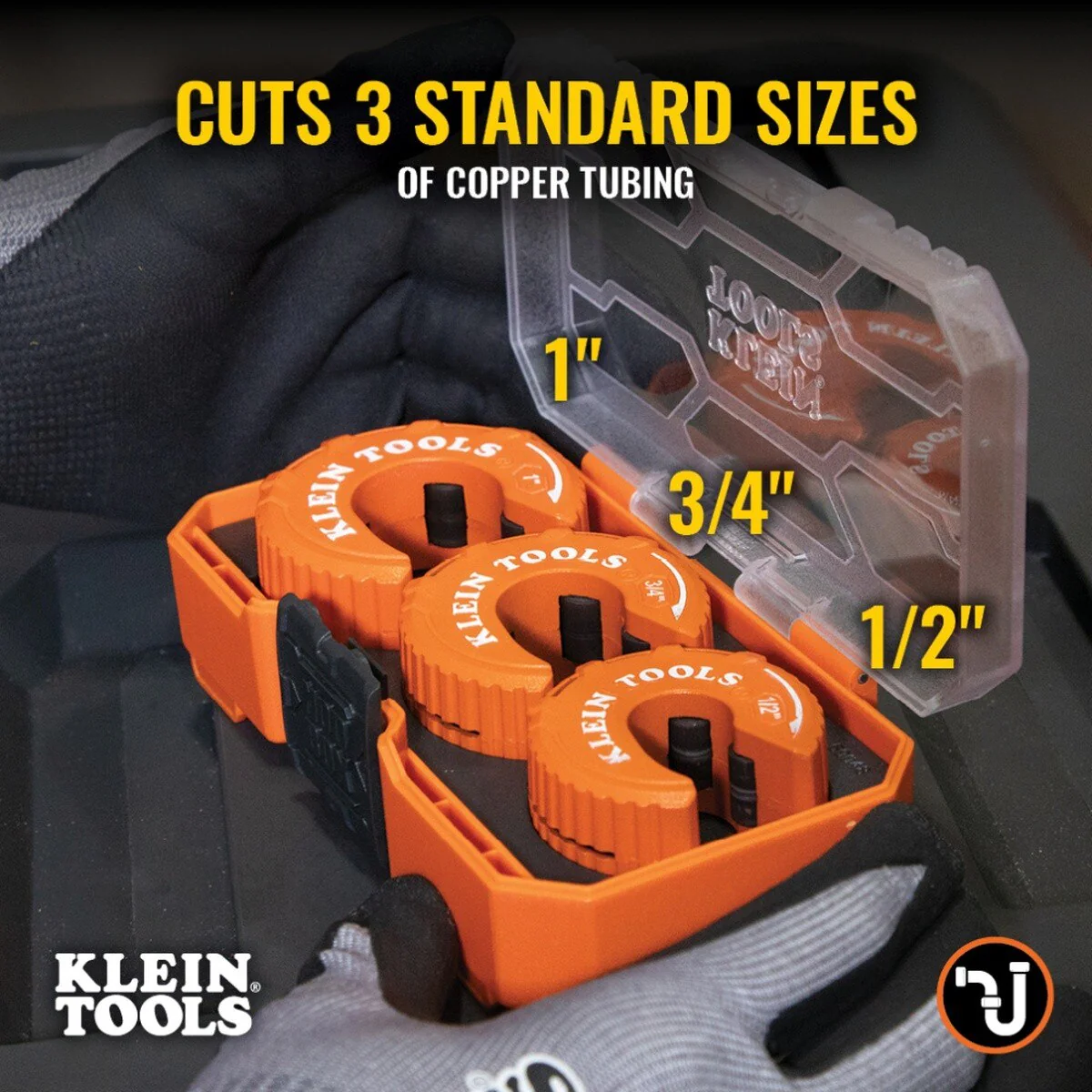 Klein Tools 50048 C-Style Copper Tubing Cutter Set for 1/2, 3/4, and 1 in. Copper (3 Piece) - Image 8