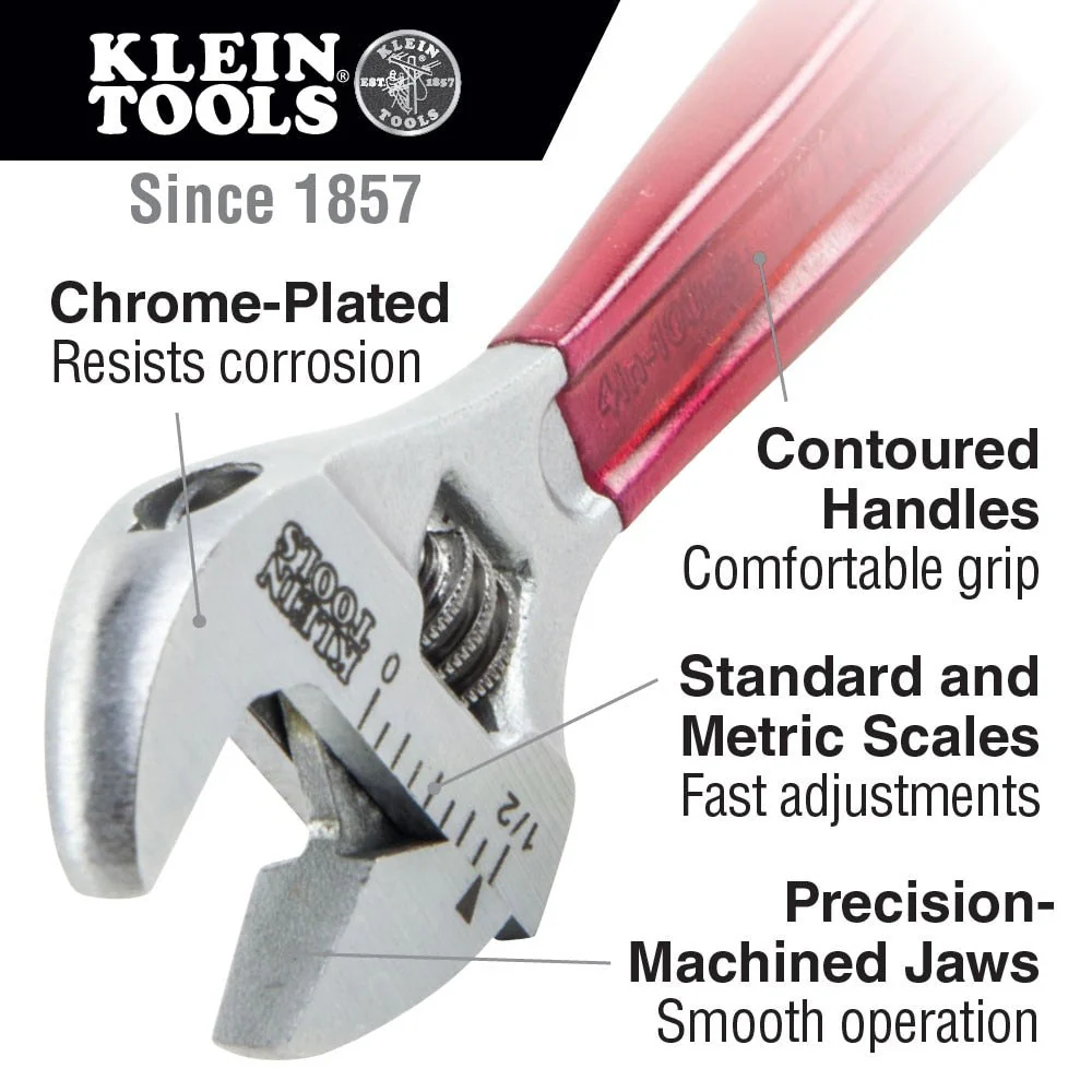 Klein Tools 507-8 Adjustable Wrench, Extra-Capacity, 8" - Image 2