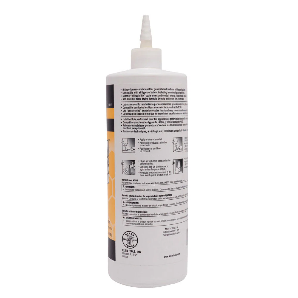 Klein Tools 51010 Premium Synthetic Wax Cable Pulling Lube 1-Quart - Image 3