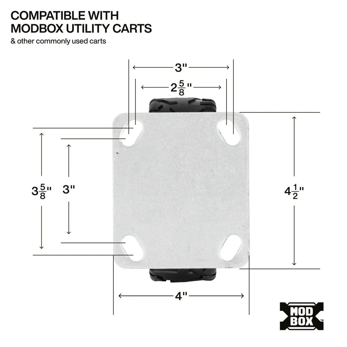 Klein Tools 54851MB MODbox Utility Cart 8 in. Replacement Caster Wheels with Locking Brake (4 Pack) - Image 4