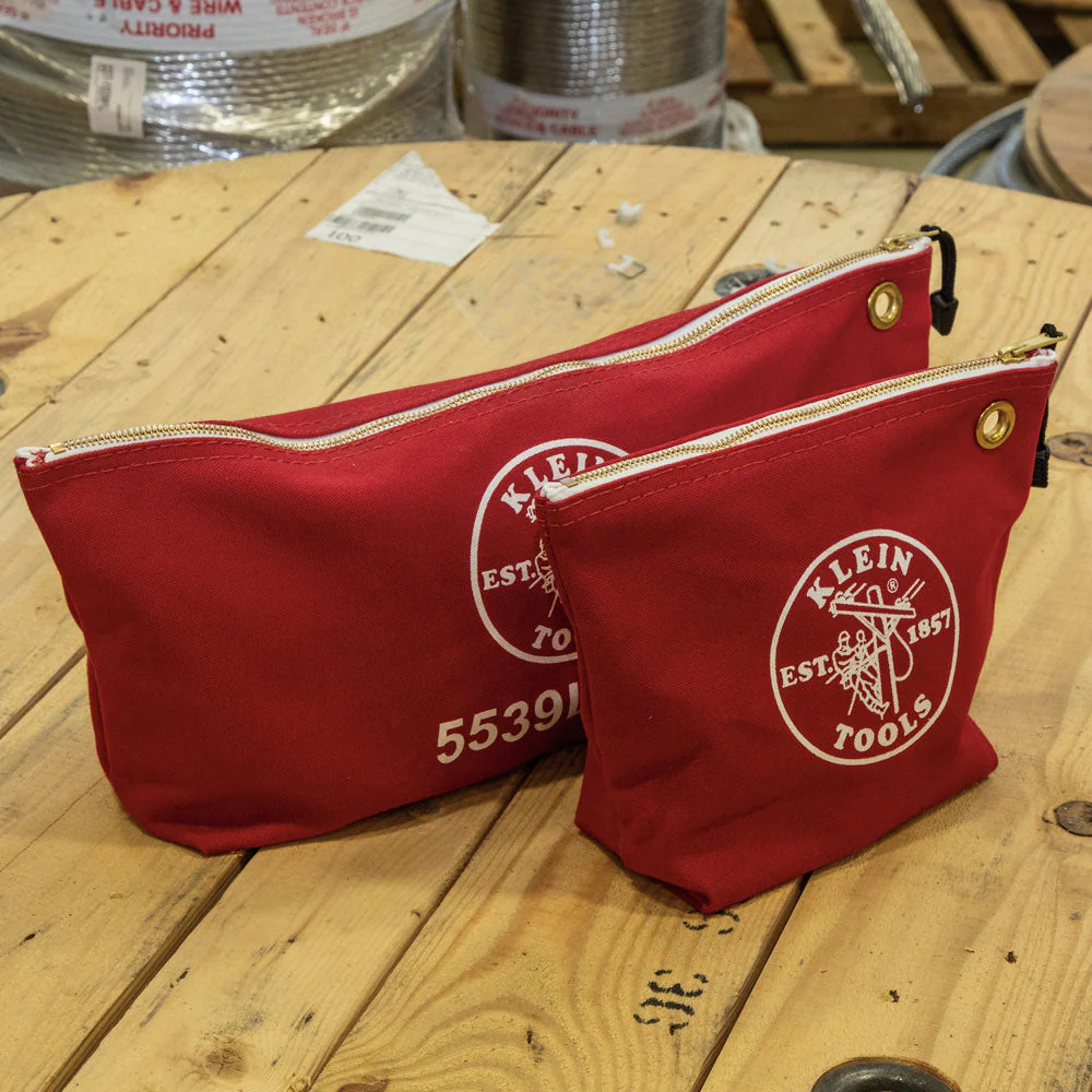 Klein Tools 5539LRED Canvas Bag with Zipper, Large Red - Image 6