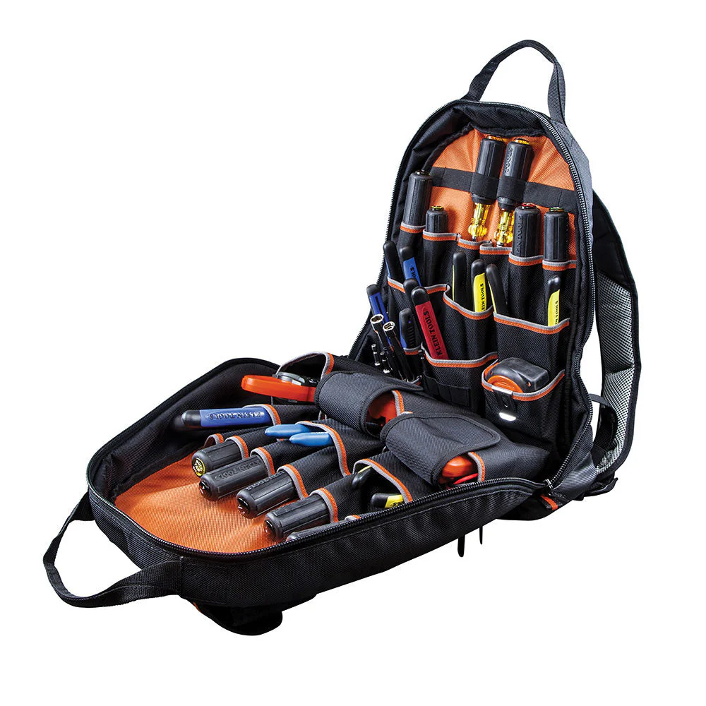 Klein Tools 55475 Tradesman Pro Tool Bag Backpack, 35 Pockets, Black, 17.5" - Image 6
