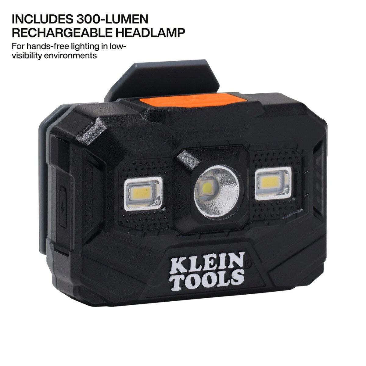 Klein Tools 60406T2RL Type 2 Non-Vented Full Brim Hard Hat with 300 Lumen Rechargeable Headlamp, White - Image 7