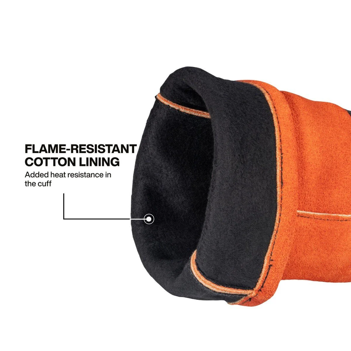 Klein Tools 60912 TIG Welding Gloves Large, 13 in. Length Cowhide Leather with Wide Cuff and Kevlar Aramid Stitching - Image 3