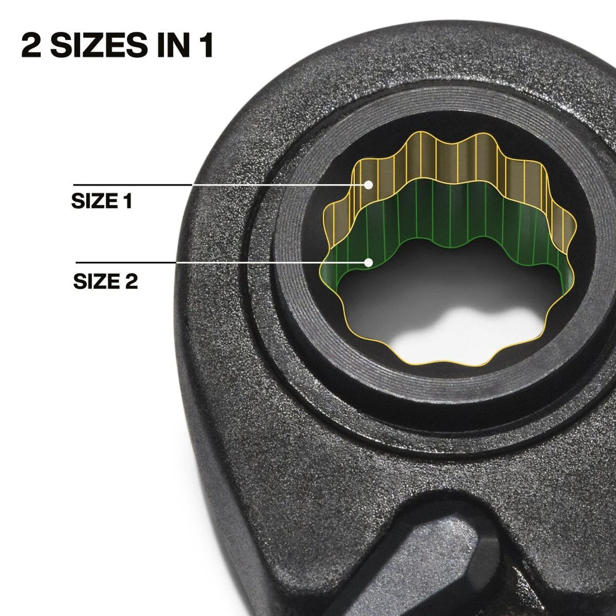 Klein Tools 68216M 4-in-1 Ratcheting Wrench Set, Metric, 12-Point Pass-Through Design, Black Phosphate (2 Piece) - Image 5