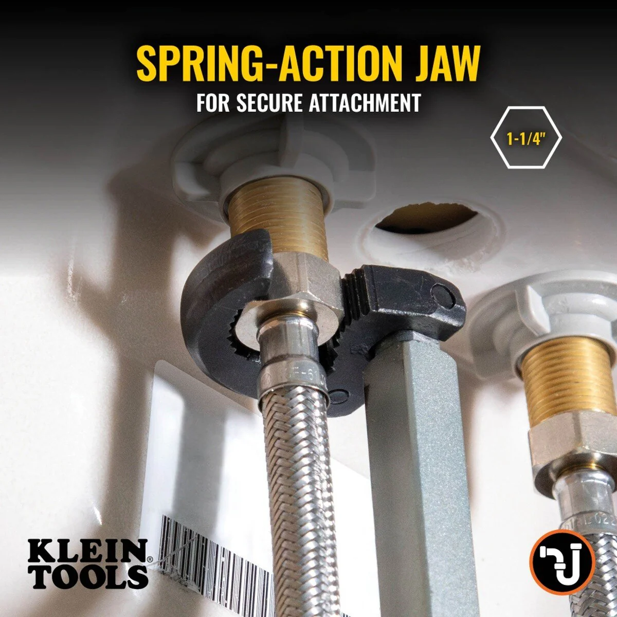 Klein Tools 68232 1-1/4 Inch Adjustable Telescoping Basin Wrench with Spring Action Jaw - Image 6