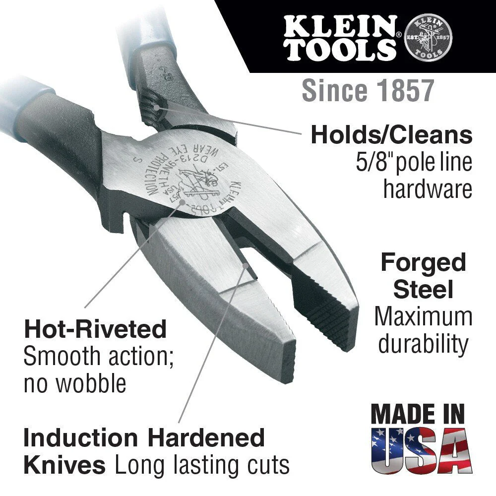 Klein Tools D2000-9NETH Lineman's Pliers, Bolt Thread-Holding - Image 7
