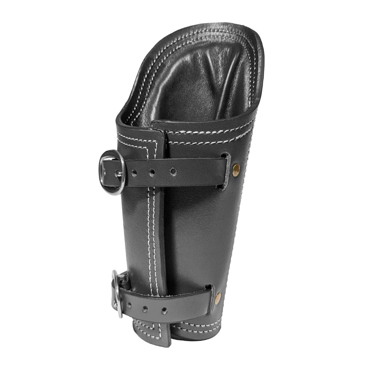 Knox Bully Welding Arm Pads - Top Grain Hide Armguard - Black - Image 3