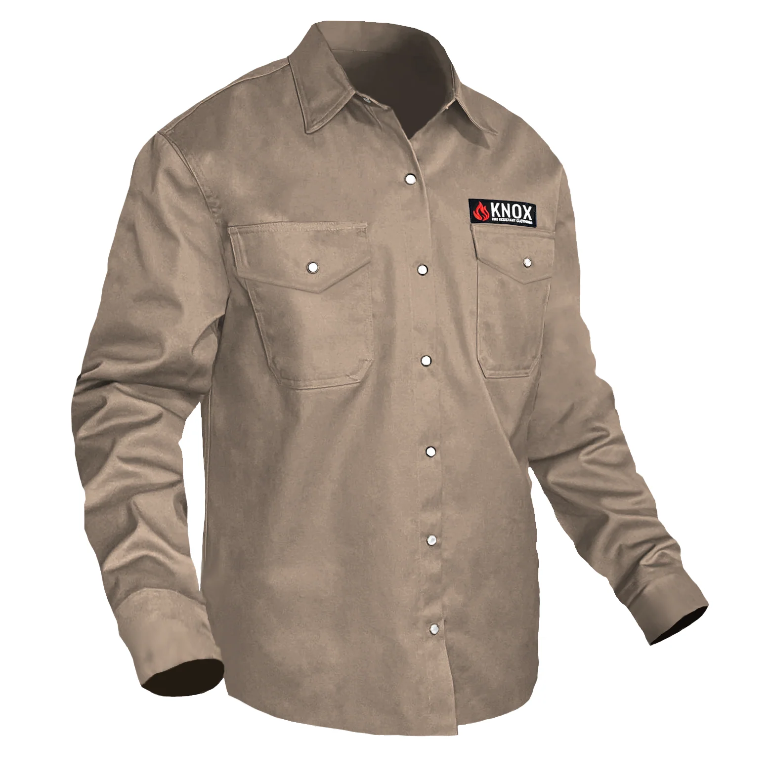 Knox FR Shirt Tan With Pearl Snap Buttons - Image 2