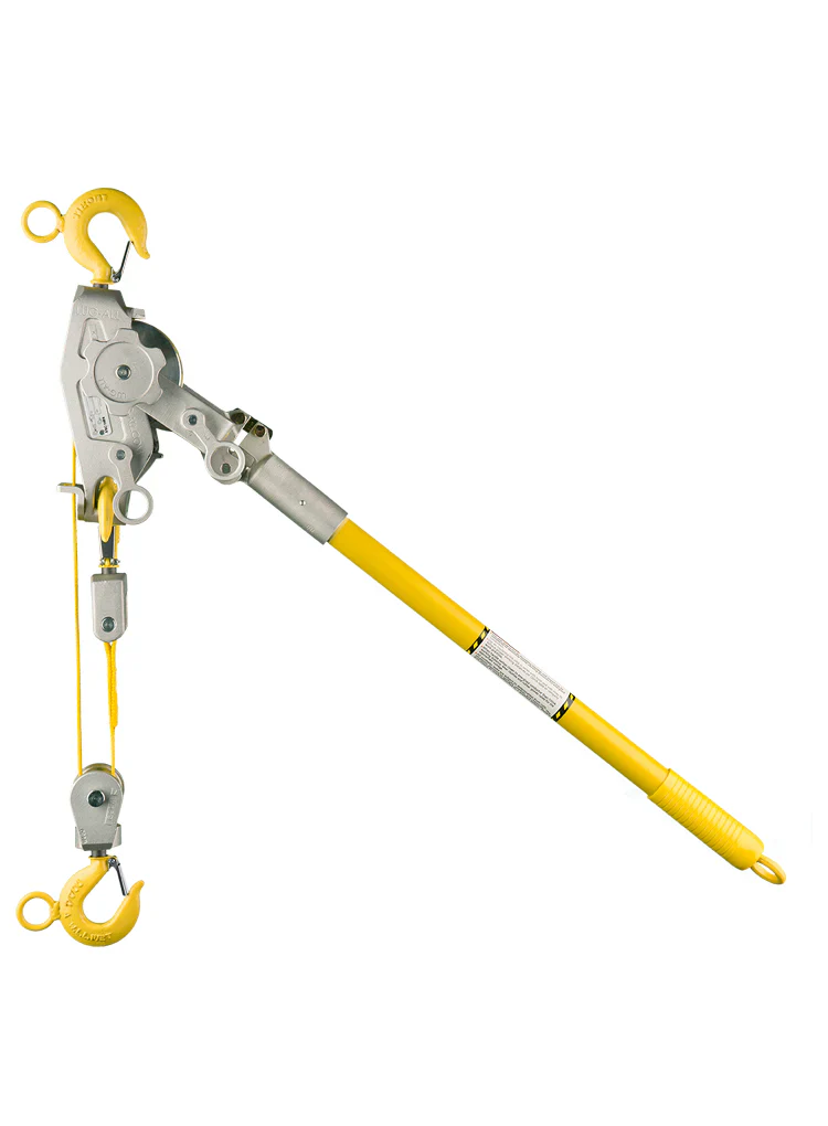 Lugall- 1 Ton Web Strap Hoist w/ Hot Stick Rings & Hook Latches - Image 4