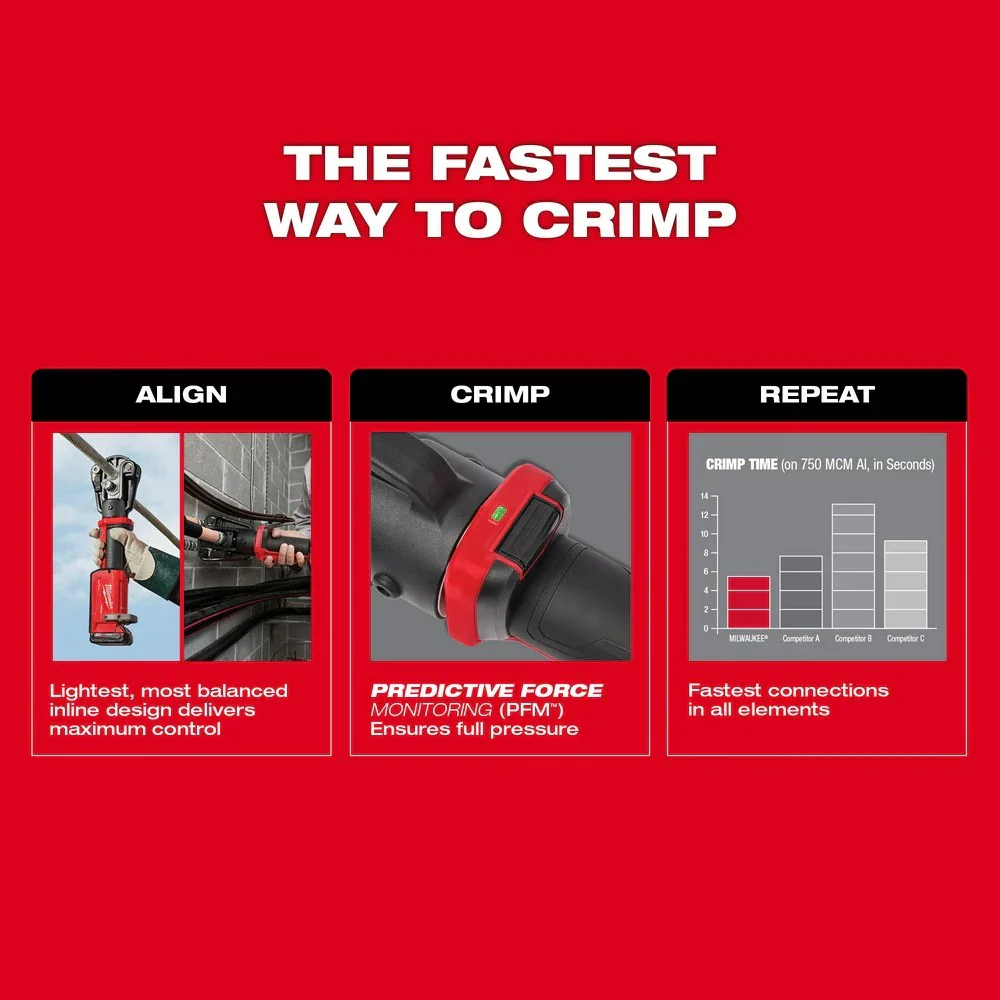 M18 FORCE LOGIC 12T Latched Linear Crimper - Image 13