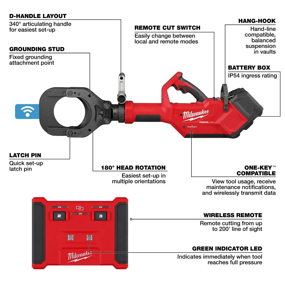 M18 FORCE LOGIC 5 Underground Cable Cutter w/ Wireless Remote - Image 4
