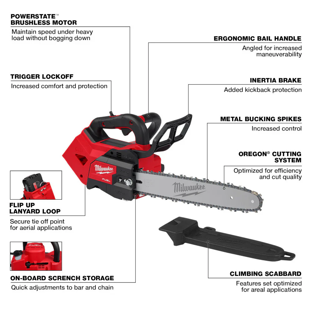 M18 FUEL 14" Top Handle Chainsaw, Bare Tool - Image 3