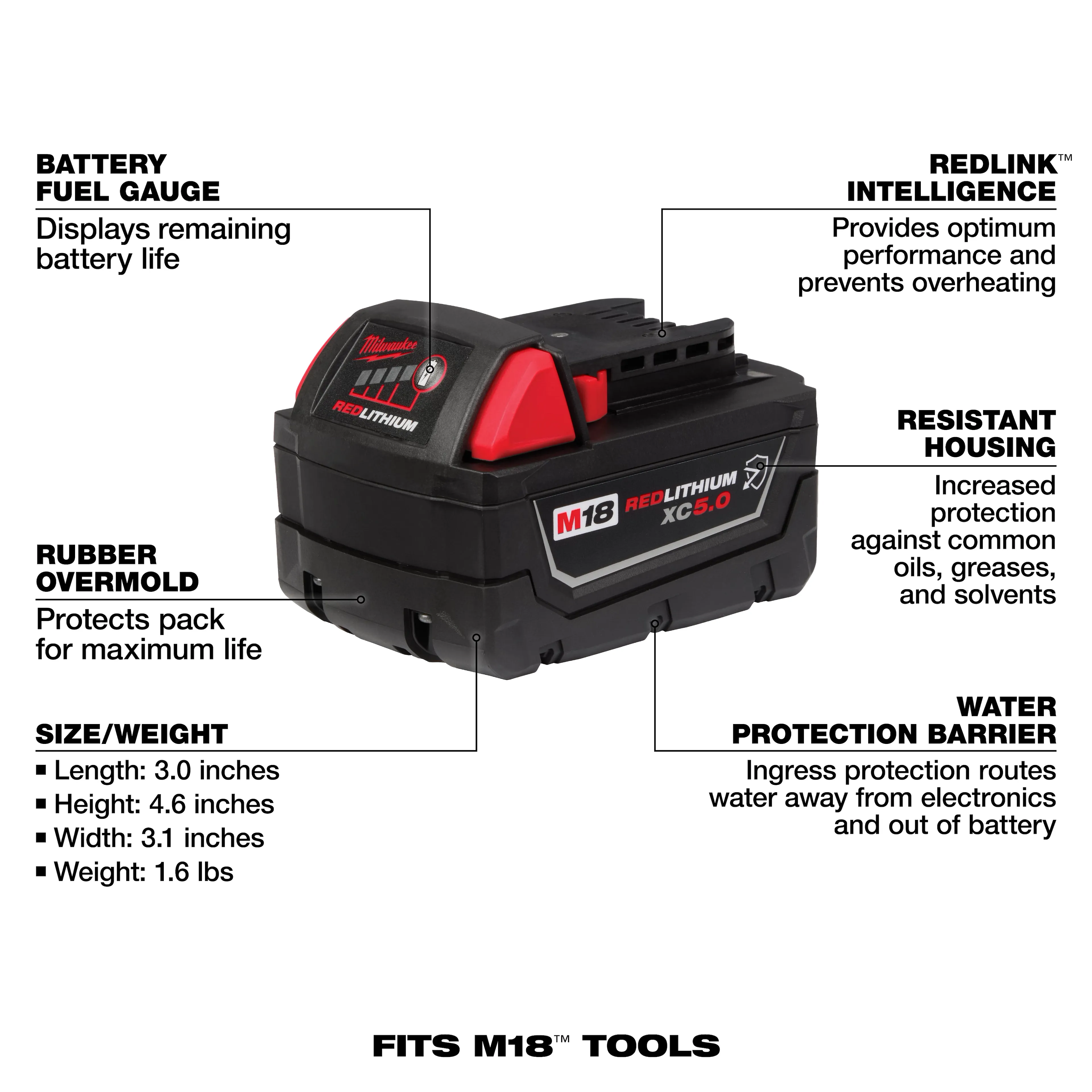 M18  REDLITHIUM  XC5.0 Extended Capacity Battery Two Pack - Image 3
