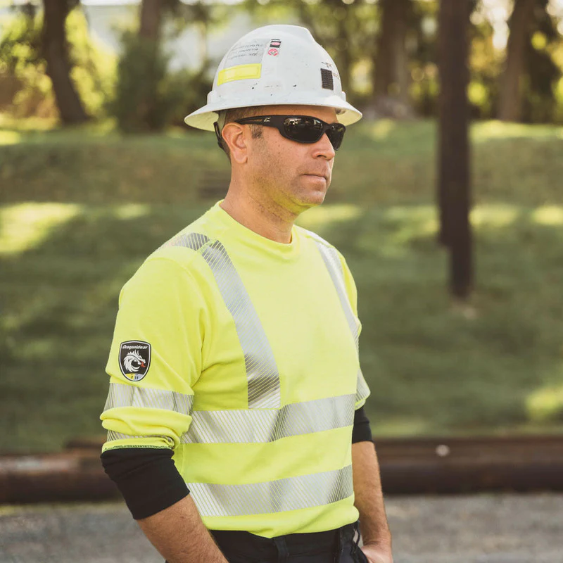 Men's Pro Dry® Hi-Vis Yellow Long Sleeve FR Shirt - Image 5