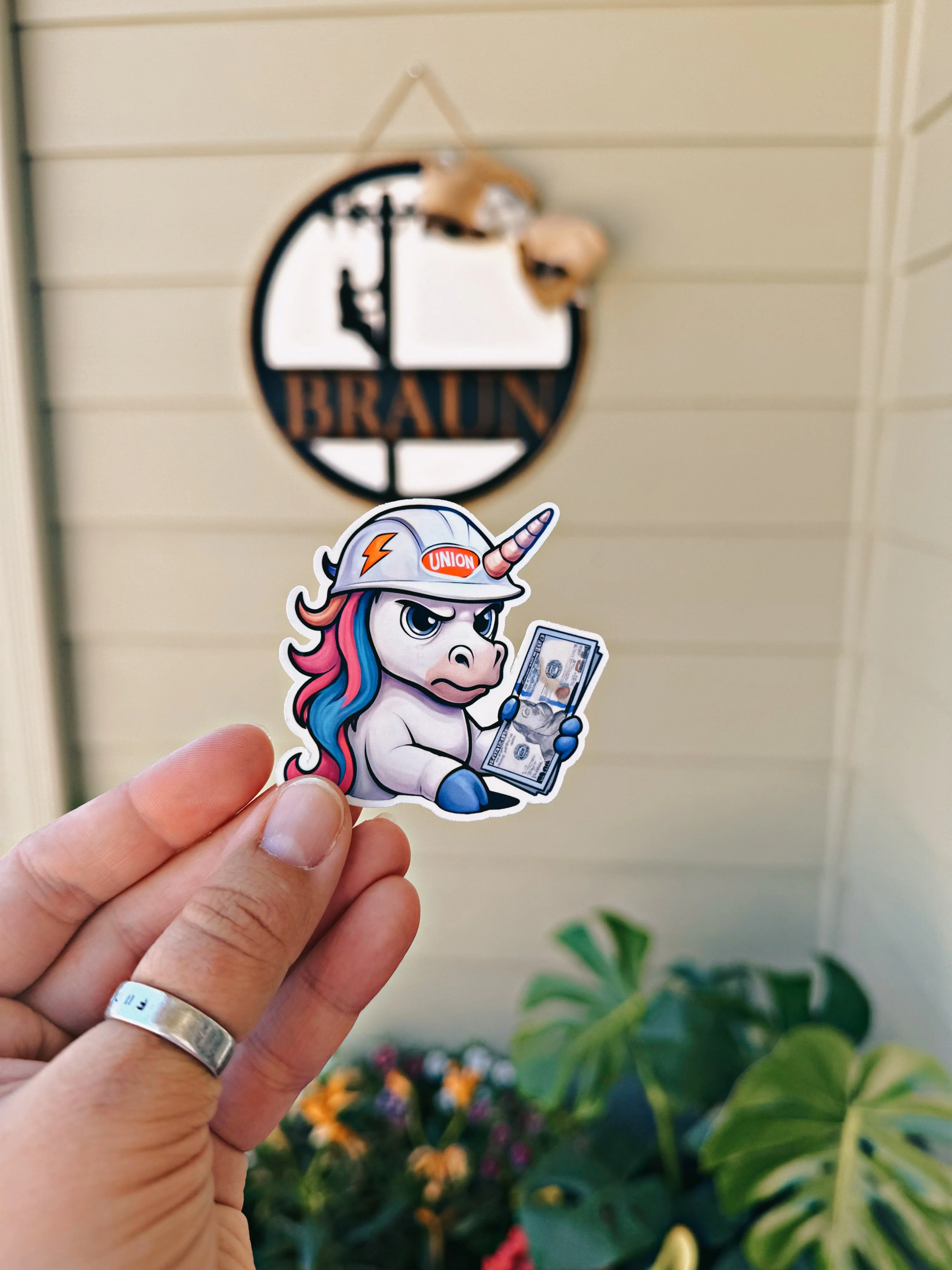 MFJL Unicorn Hard Hat Sticker