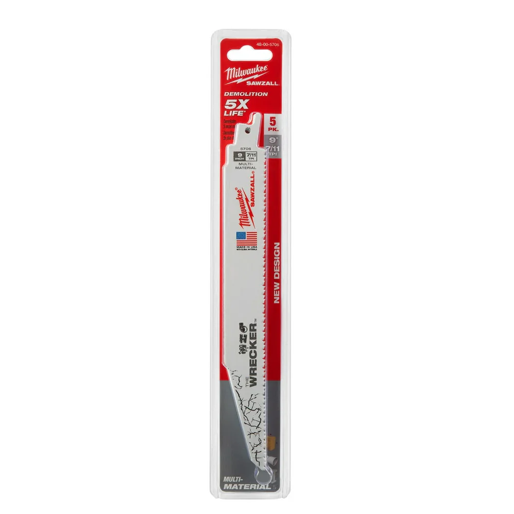 9" x 8TPI Super Sawzall Wrecker Blade, 5-Pack - Image 11