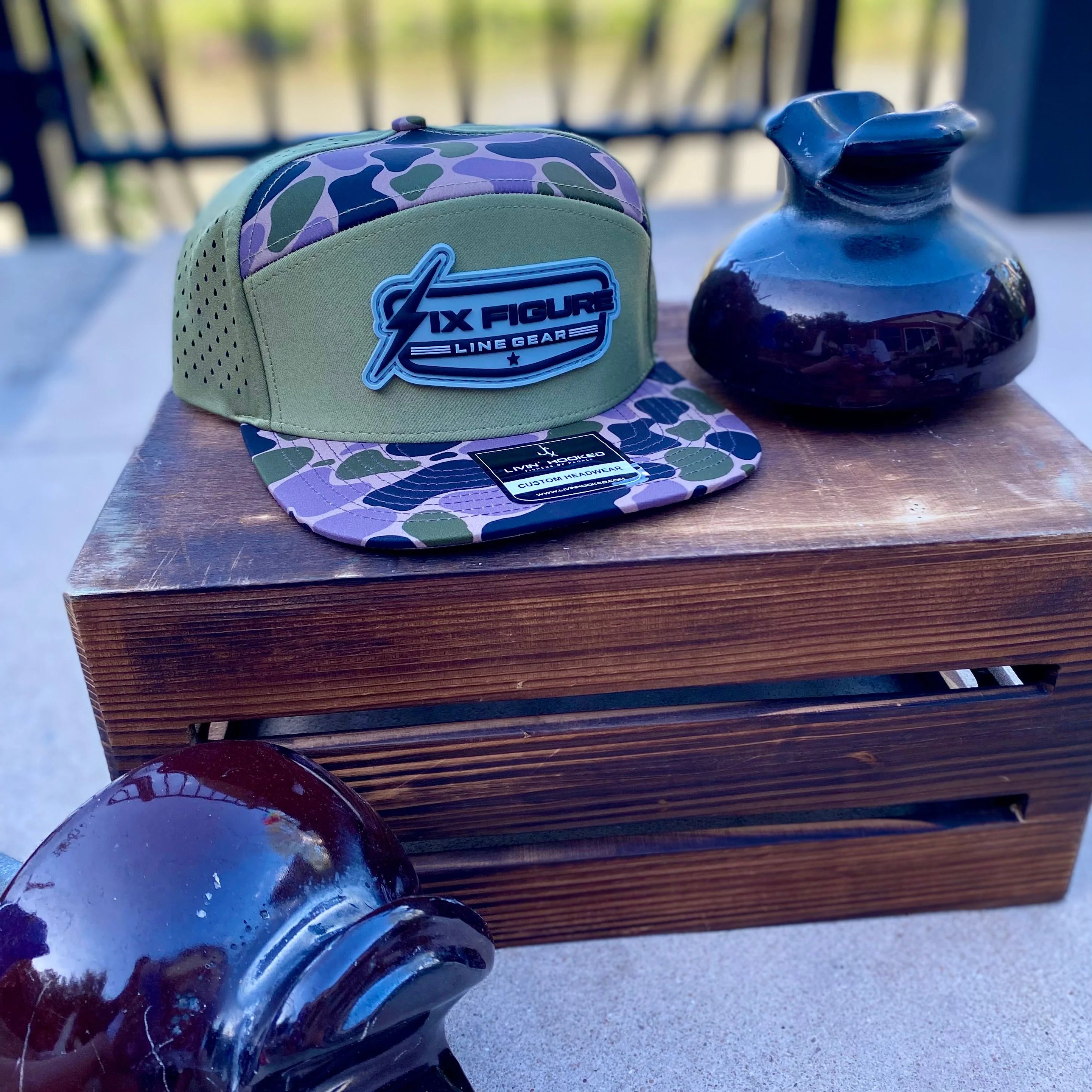 Old School Camo Livin' Hooked Panel Hat - Image 2