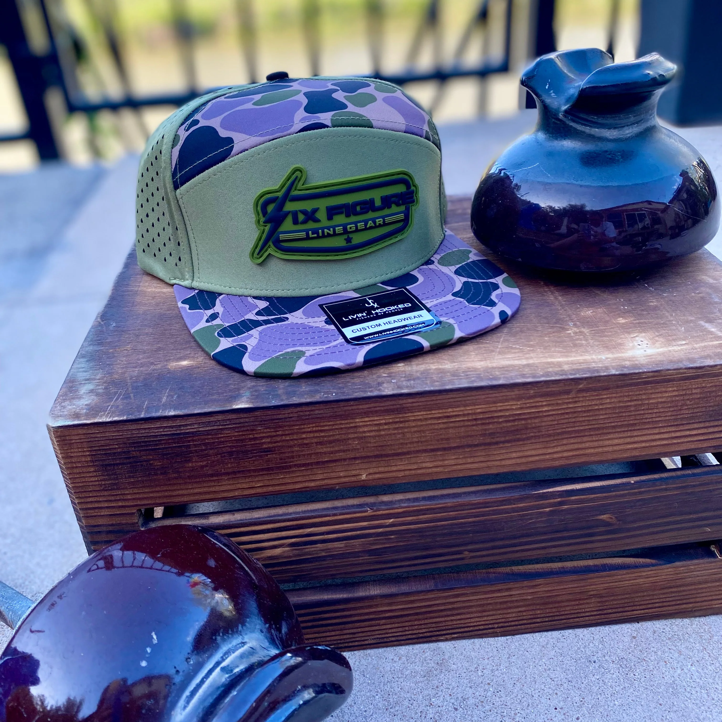 Old School Camo Livin' Hooked Panel Hat - Image 3