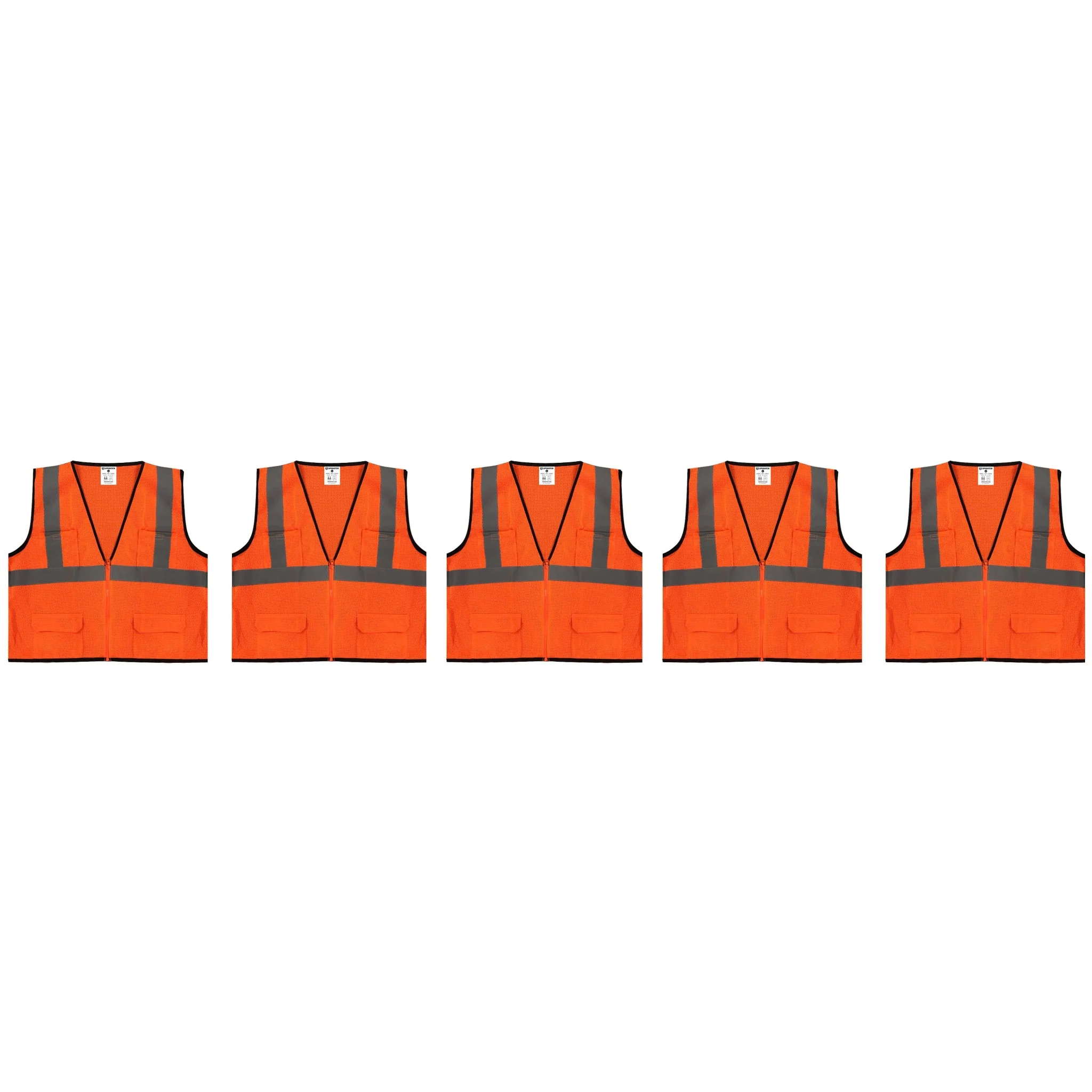 Safety Main 05EAMO Economy Vest, Class 2, All Mesh, Hi-Vis Orange, 5 Pack - Image 3