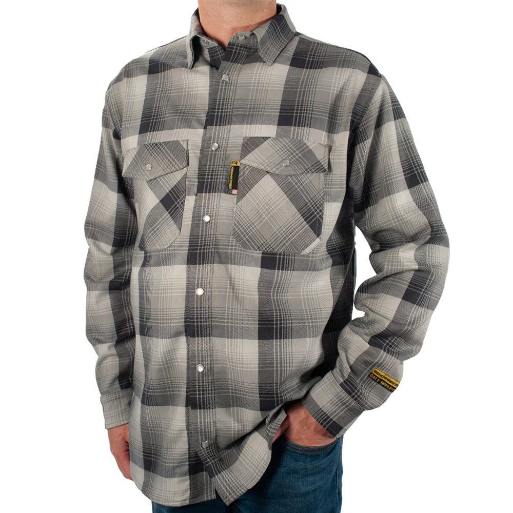 Santana Black and Silver FR Stretch Plaid Shirt - Image 2