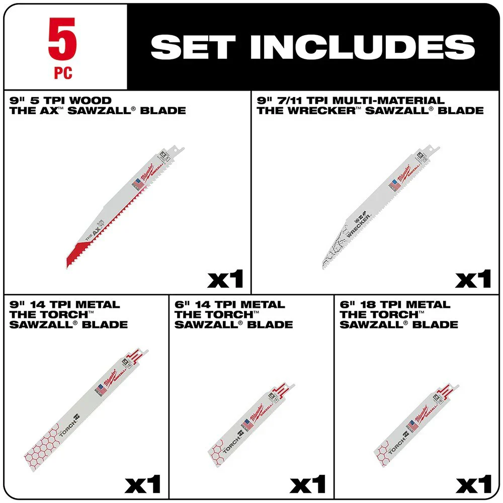 SAWZALL Demolition Blade Set 5 PC - Image 2