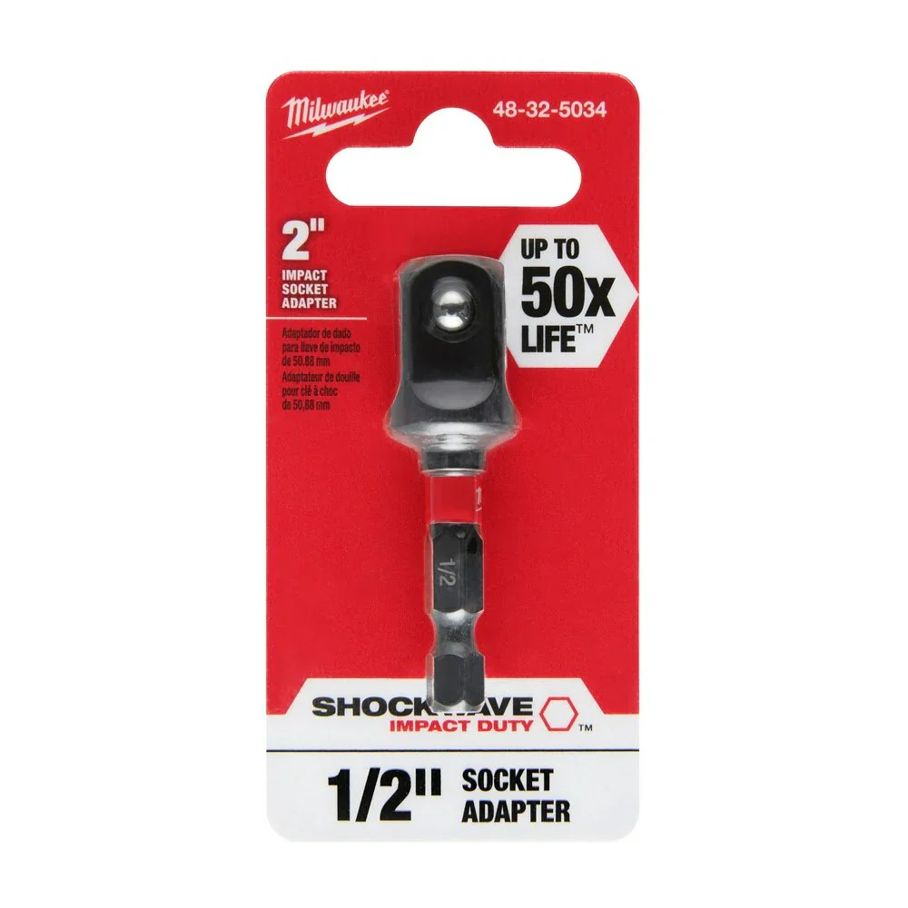 SHOCKWAVE  1/4 in. Hex to 1/2 in. Square Socket Adapter - Image 3